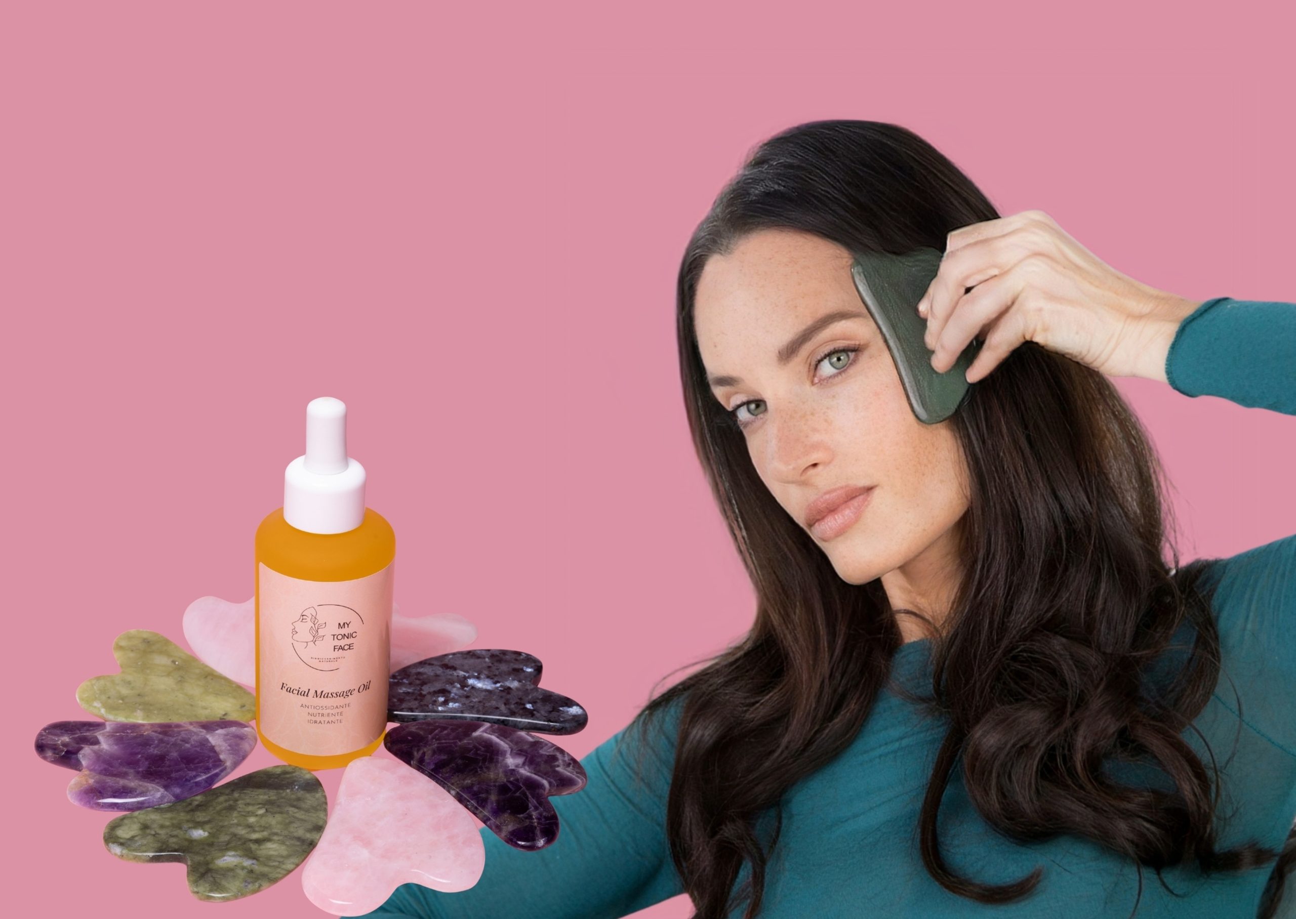 CORSO online di tecnica originale cinese Gua Sha + OLIO Antiossidante MYTONICFACE + PIETRA naturale Gua Sha